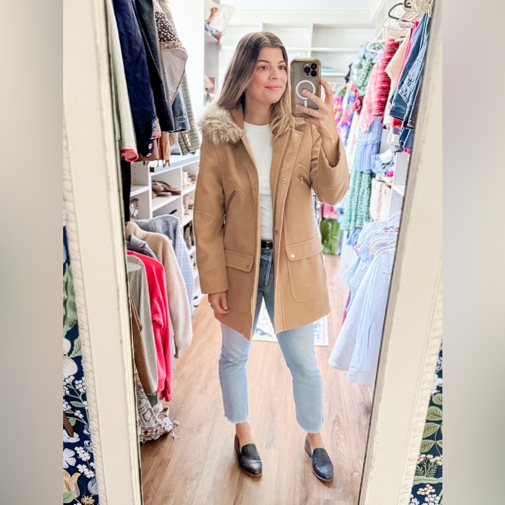 Mackintosh Tan Winter Wool Fur-Trimmed Coat